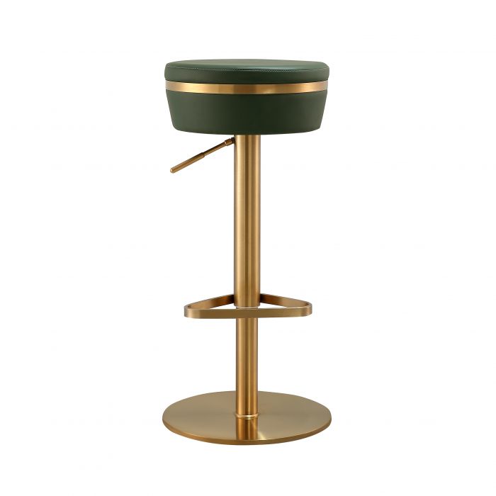 Lesina Malachite Green and Gold Adjustable Stool - Luxury Living Collection