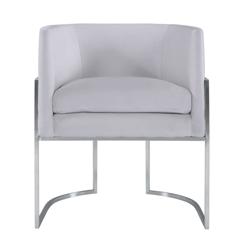 Jules Grey Velvet With Silver Frame Chair - Luxury Living Collection