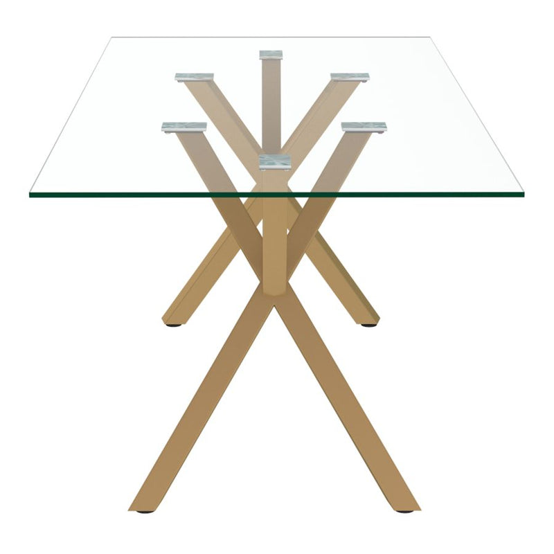 Spruce Brushed Gold Metal Dining Table