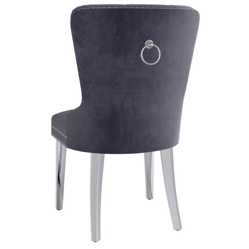 Bellamy Grey Velvet Side Chairs (Set of 2)