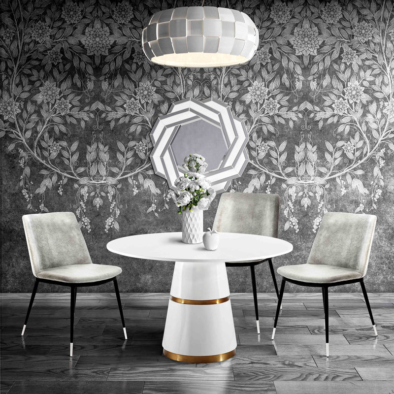Frederica Grey Velvet with Silver Legs Dining Chairs (Set of 2) - Luxury Living Collection
