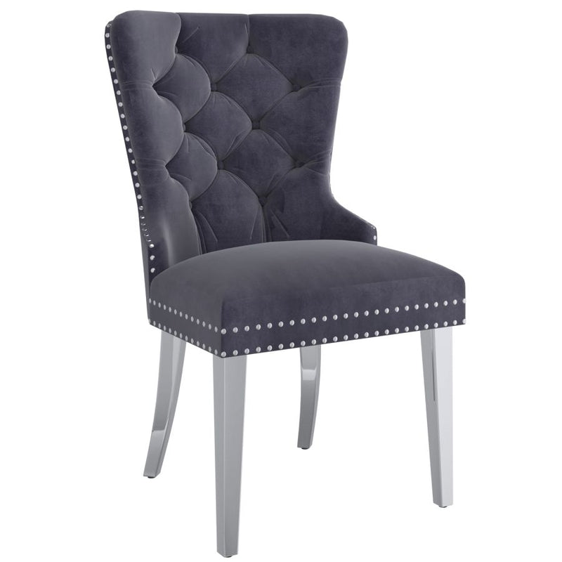 Bellamy Grey Velvet Side Chairs (Set of 2)