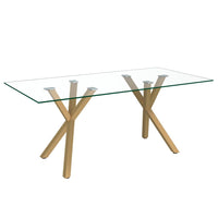 Spruce Brushed Gold Metal Dining Table