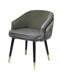 Tosca Contemporary Grey & Black/Gold Dining Chairs (Set of 2)