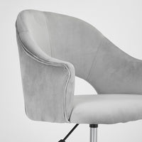 Charleigh Grey Velvet Office Chair