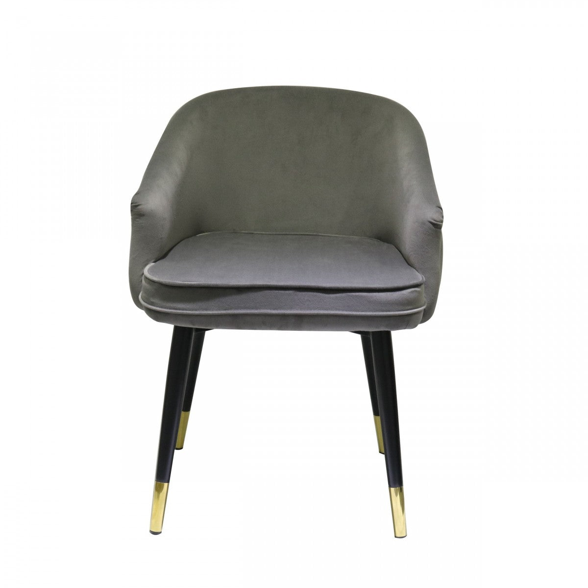 Tosca Contemporary Grey & Black/Gold Dining Chairs (Set of 2)