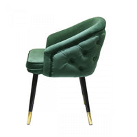 Tosca Contemporary Green & Black/Gold Dining Chairs (Set of 2)