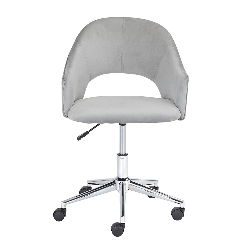 Charleigh Grey Velvet Office Chair