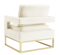 Glimer Cream Velvet Chair - Luxury Living Collection