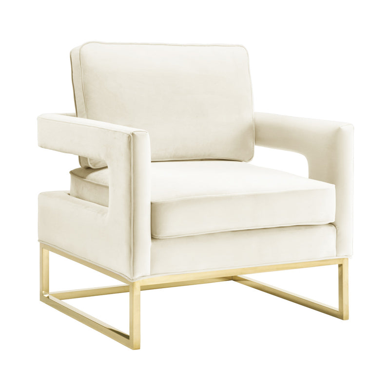 Glimer Cream Velvet Chair - Luxury Living Collection