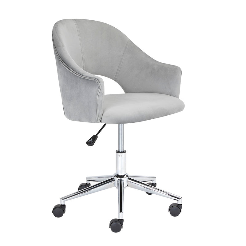 Charleigh Grey Velvet Office Chair