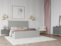 Romney Modern Grey Velvet Bed