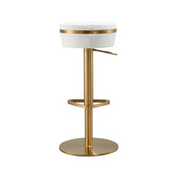 Lesina White and Gold Adjustable Stool - Luxury Living Collection