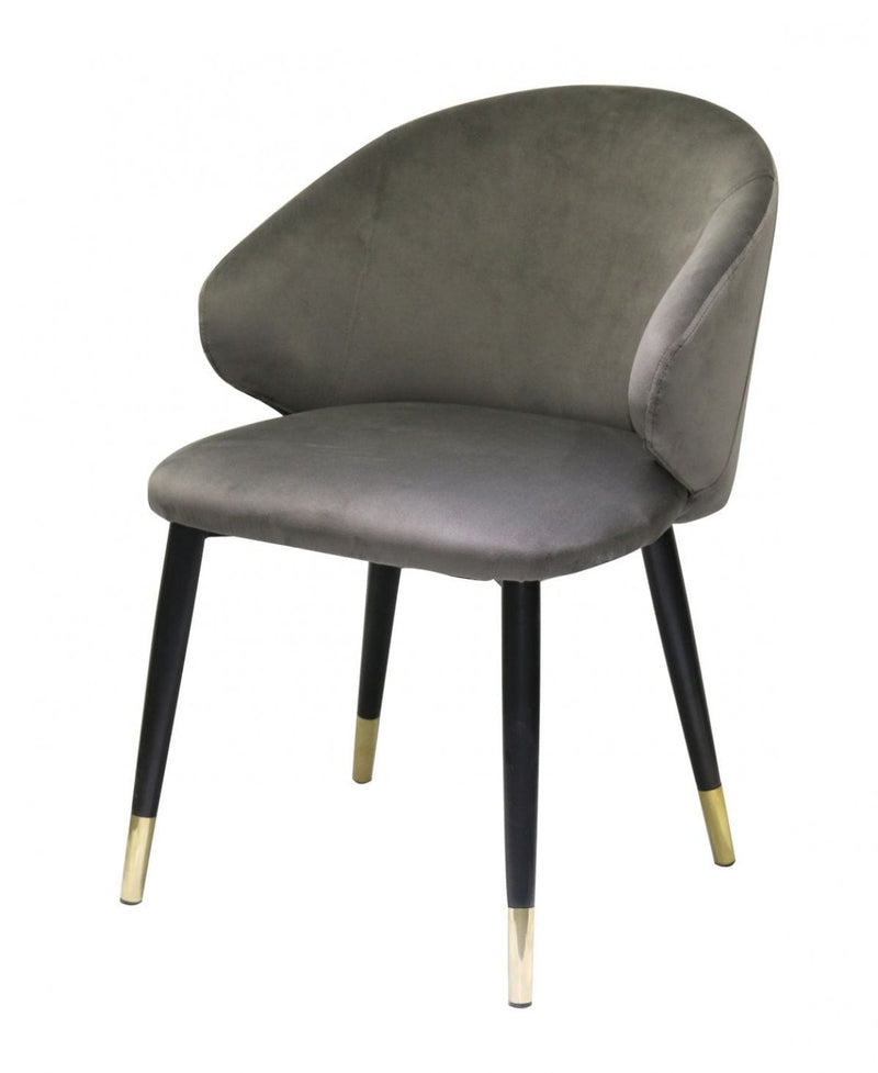 Aldrich Dark Grey Velvet Dining Chair (Set of 2)