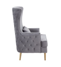 Rolf Grey Tall Tufted Back Chair  - Luxury Living Collection