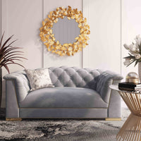 Opal Grey Velvet Loveseat - Luxury Living Collection