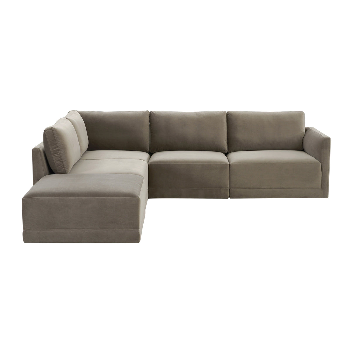 Valentina Taupe Velvet Modular LAF Sectional Sofa - Luxury Living Collection