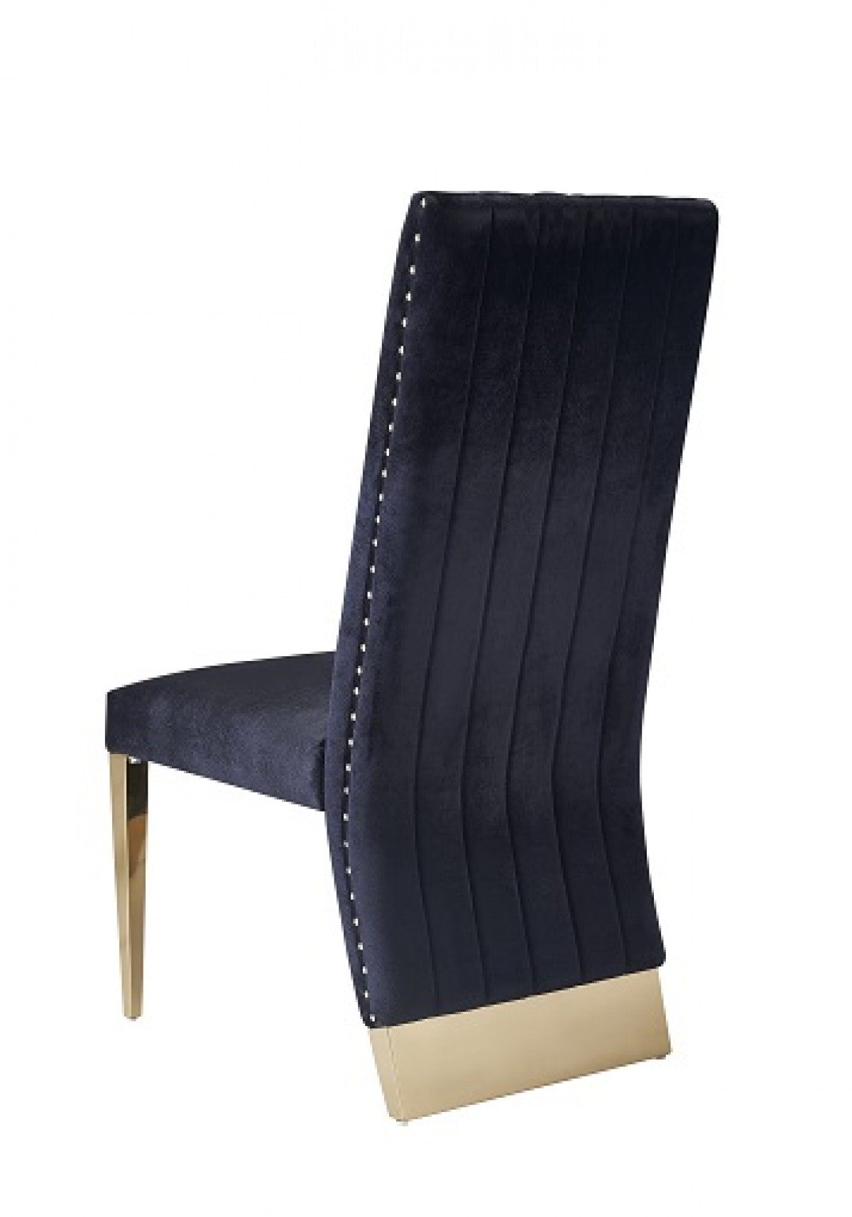 Connery Black Velvet and Gold Dining Chair (Set of 2)