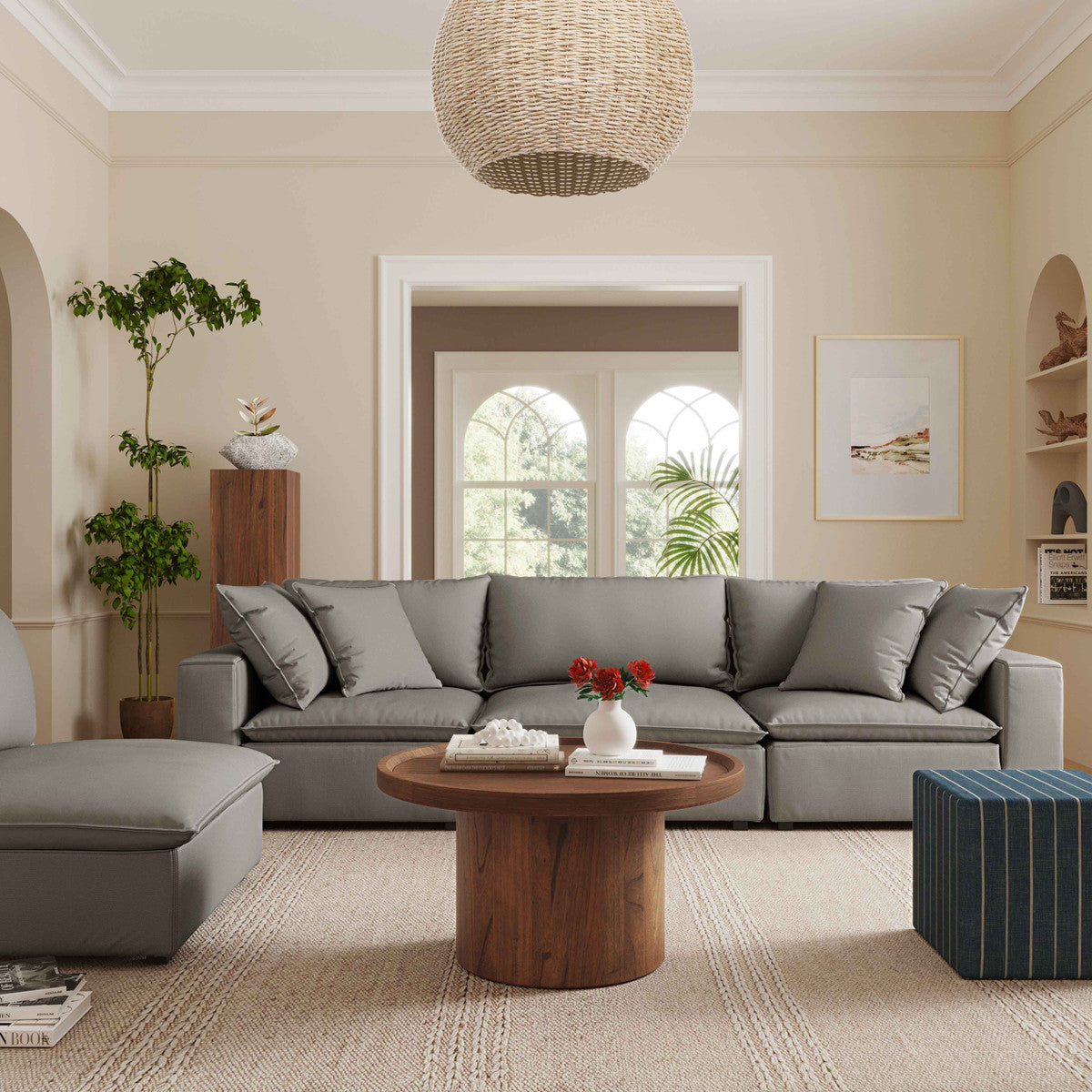 Carlie Slate Modular Sofa - Luxury Living Collection