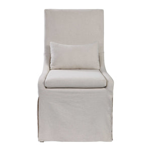 Hazel Armless Off White Linen Chair
