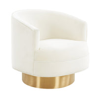 Hathaway Cream Velvet Swivel Dining Chair - Luxury Living Collection