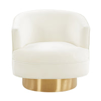 Hathaway Cream Velvet Swivel Dining Chair - Luxury Living Collection