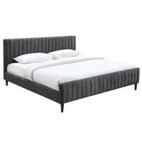 Haley Charcoal Fabric Modern Platform Bed