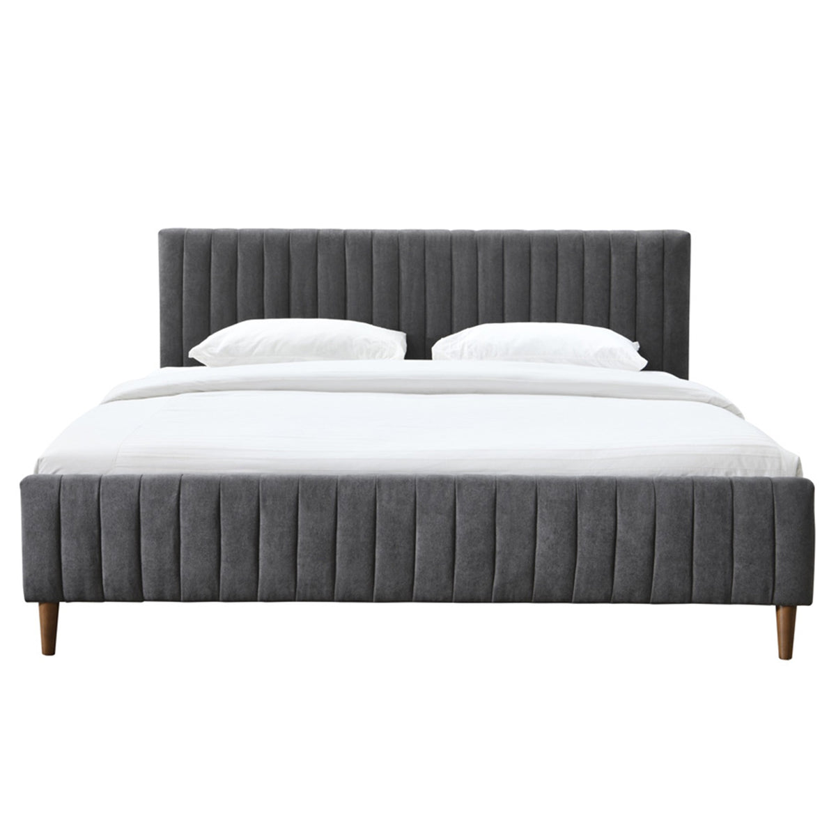 Haley Charcoal Fabric Modern Platform Bed