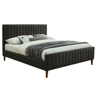 Haley Charcoal Fabric Modern Platform Bed