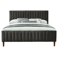 Haley Charcoal Fabric Modern Platform Bed