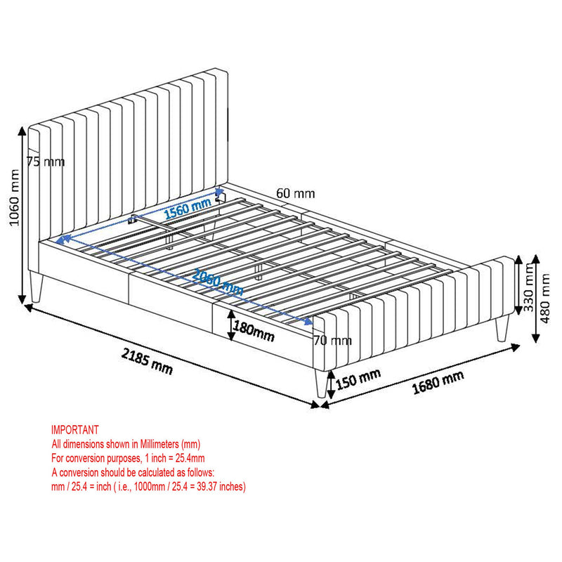 Haley Charcoal Fabric Modern Platform Bed