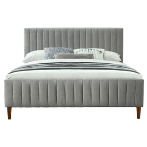 Haley Light Grey Fabric Modern Platform Bed