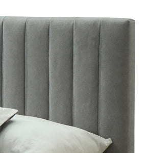 Haley Light Grey Fabric Modern Platform Bed