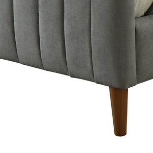 Haley Light Grey Fabric Modern Platform Bed
