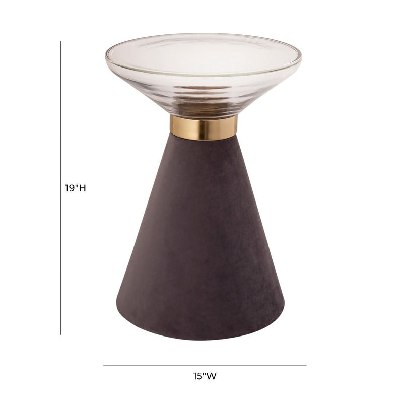 Harmony Glass Top and Velvet Side Table - Luxury Living Collection