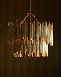 Hensley Two Tiered Gold Leaf Pendant