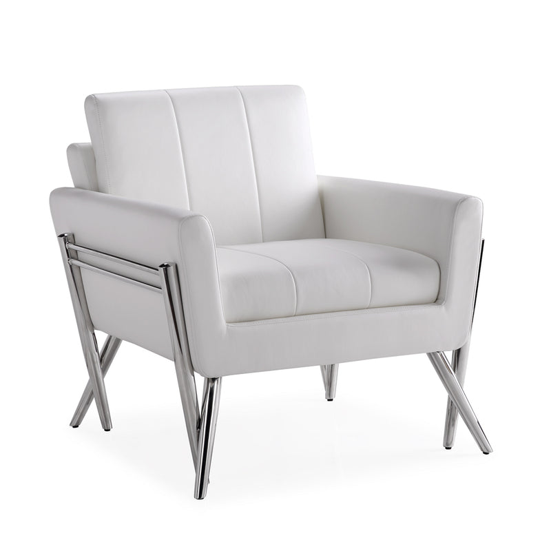 Morea Aspen White Leatherette Lounge Chair