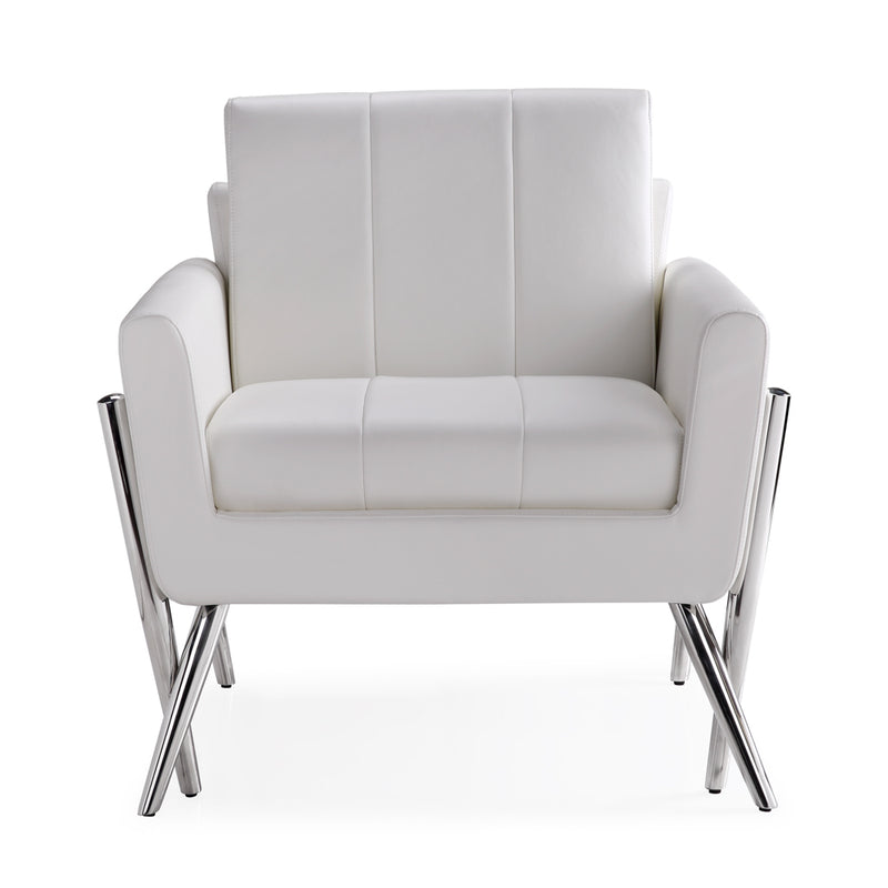Morea Aspen White Leatherette Lounge Chair