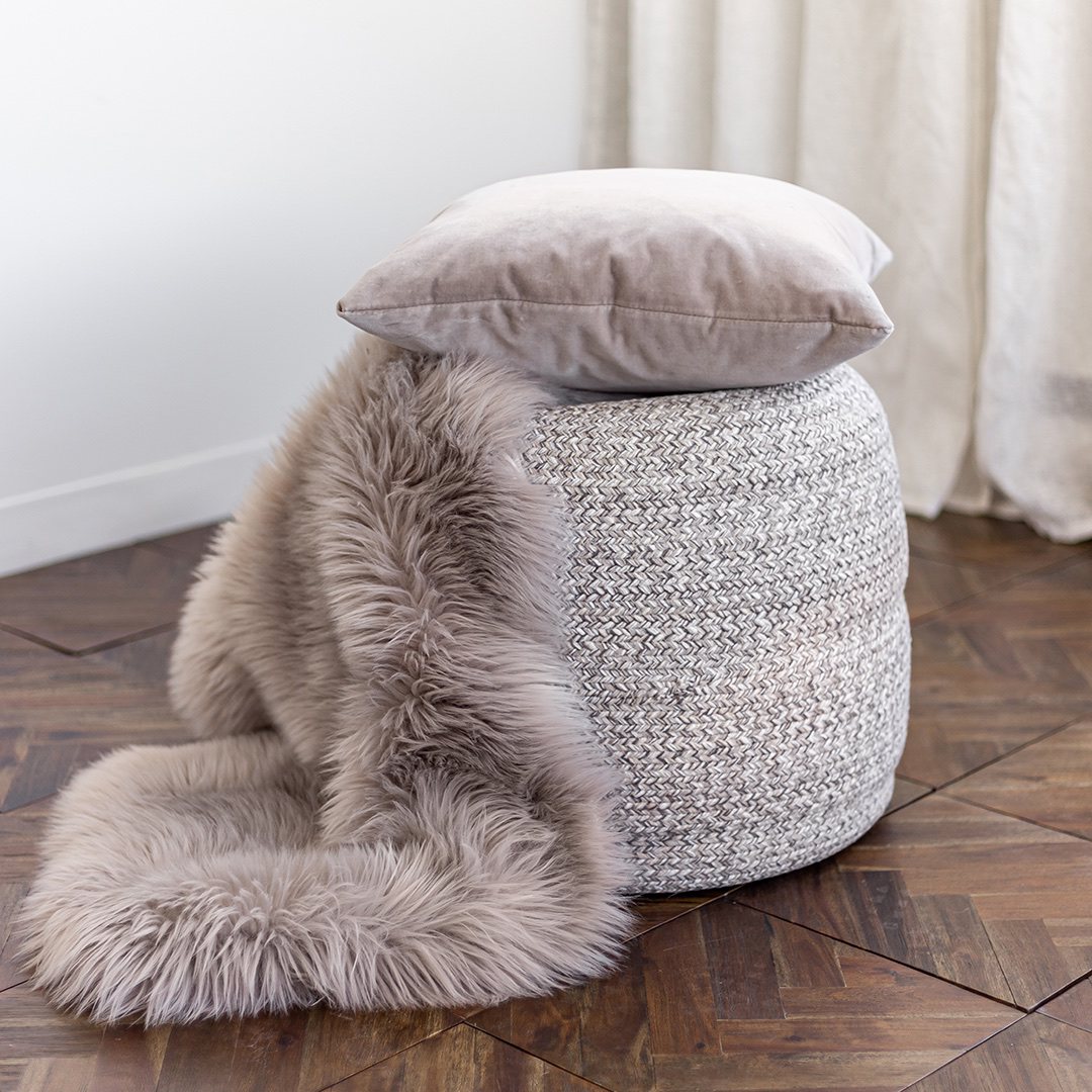 Morocco Round Wool Pouf