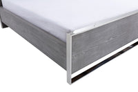 Mescal Modern Grey Elm & Stainless Steel Bedroom Set