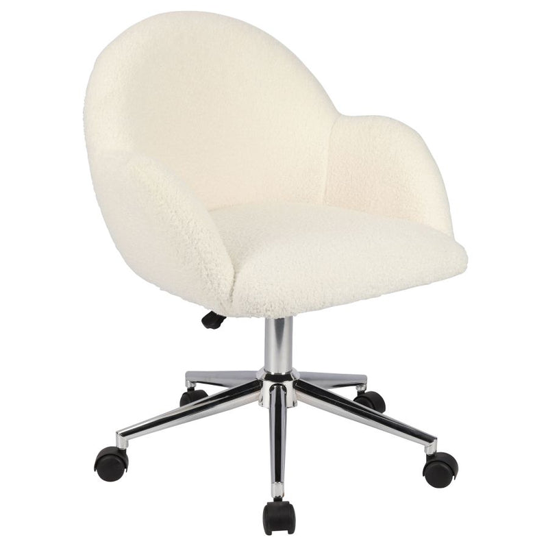 Alisha Ivory Boucle Office Chair