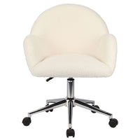 Alisha Ivory Boucle Office Chair