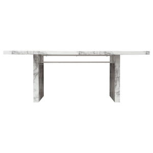 Althea Faux Carrera Marble Dining Table - Luxury Living Collection