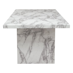 Althea Faux Carrera Marble Dining Table - Luxury Living Collection
