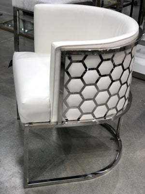 Cora White Leatherette Chair