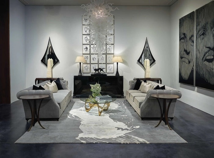 Tillie Grey Wool & Silk Area Rug - Elegance Collection