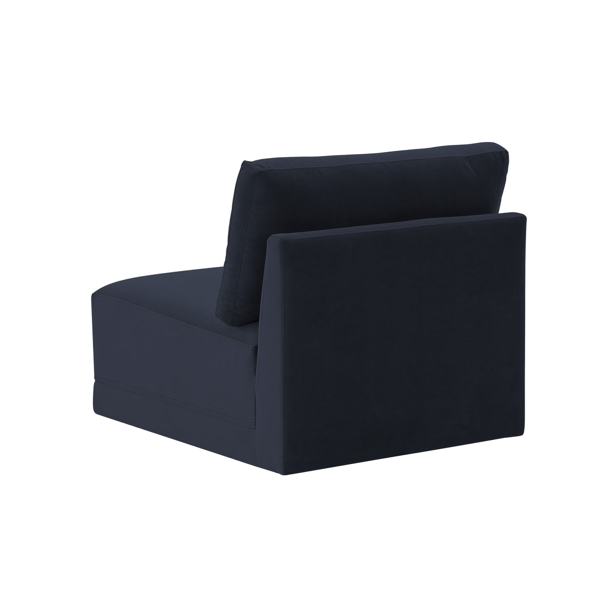 Valentina Navy Velvet Modular Armless Seat - Luxury Living Collection