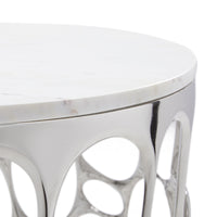 Drea Silver Marble Top End Table