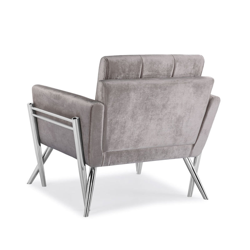 Morea Grey Velvet Lounge Chair