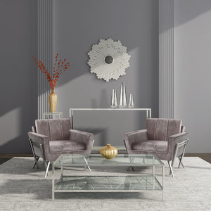 Morea Grey Velvet Lounge Chair
